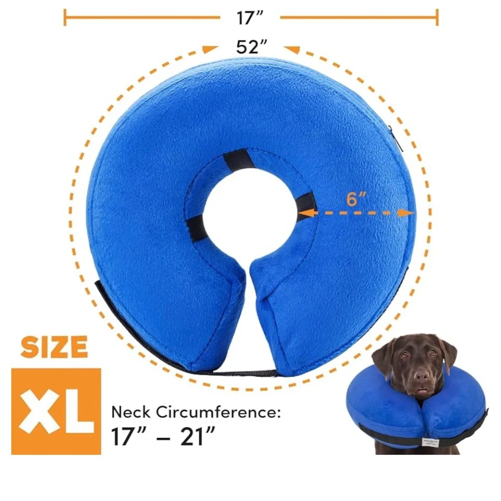 BENCMATE Protective Inflatable Collar for Dogs and Cats (XLarge, Pink)